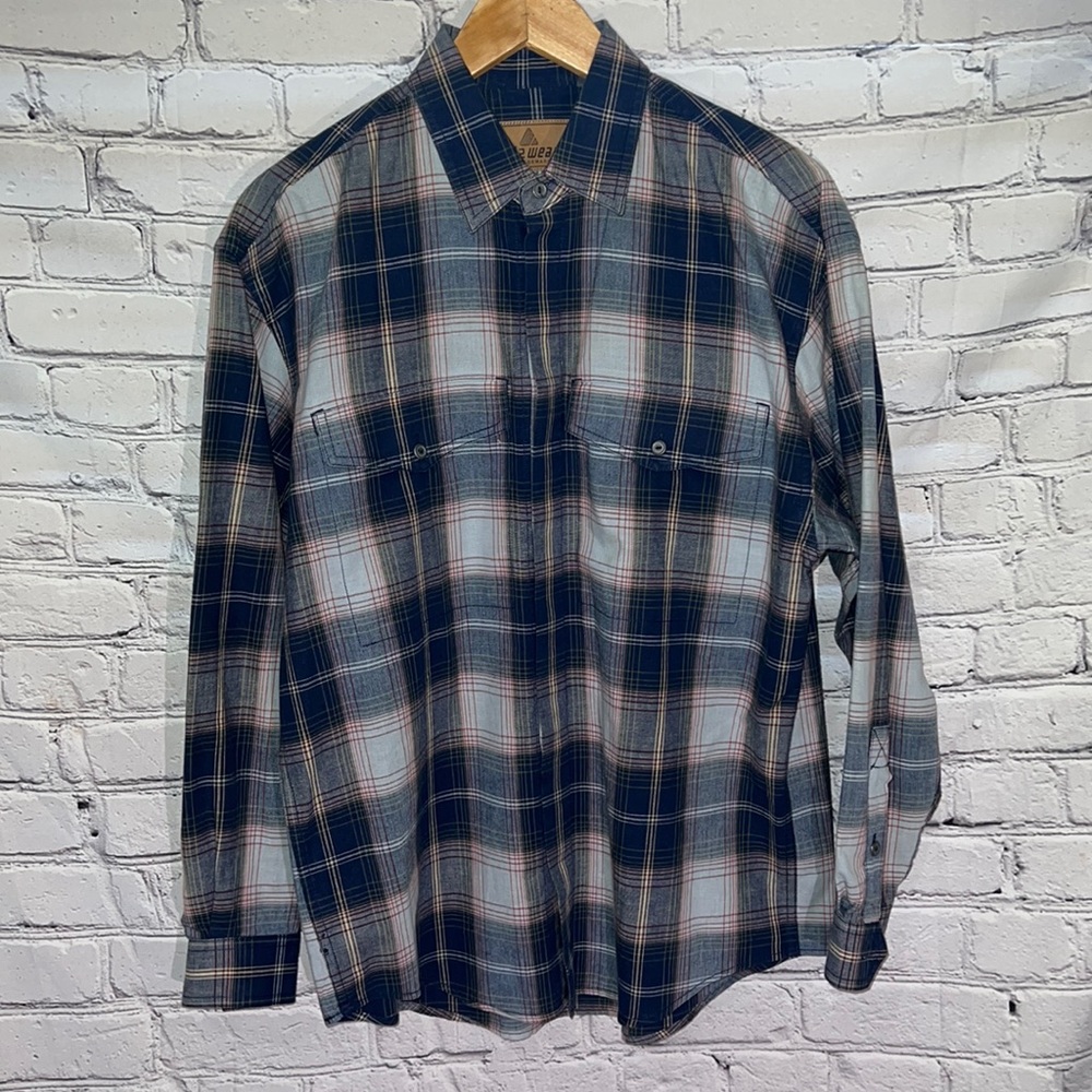 VTG Lizwear plaid button down top size medium